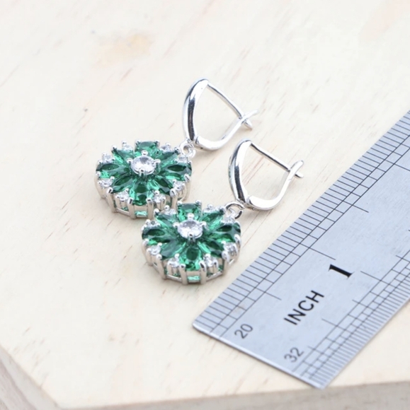 Sterling Silver Flower Wedding Jewelry Set forWomen,Bridal,any Occasion Gift - Picture 2 of 5